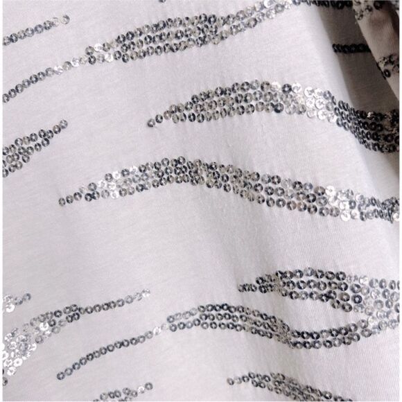 Joan Vass Women's Silver Sequin Embellished Zebra Print Dress - Picture 5 of 5